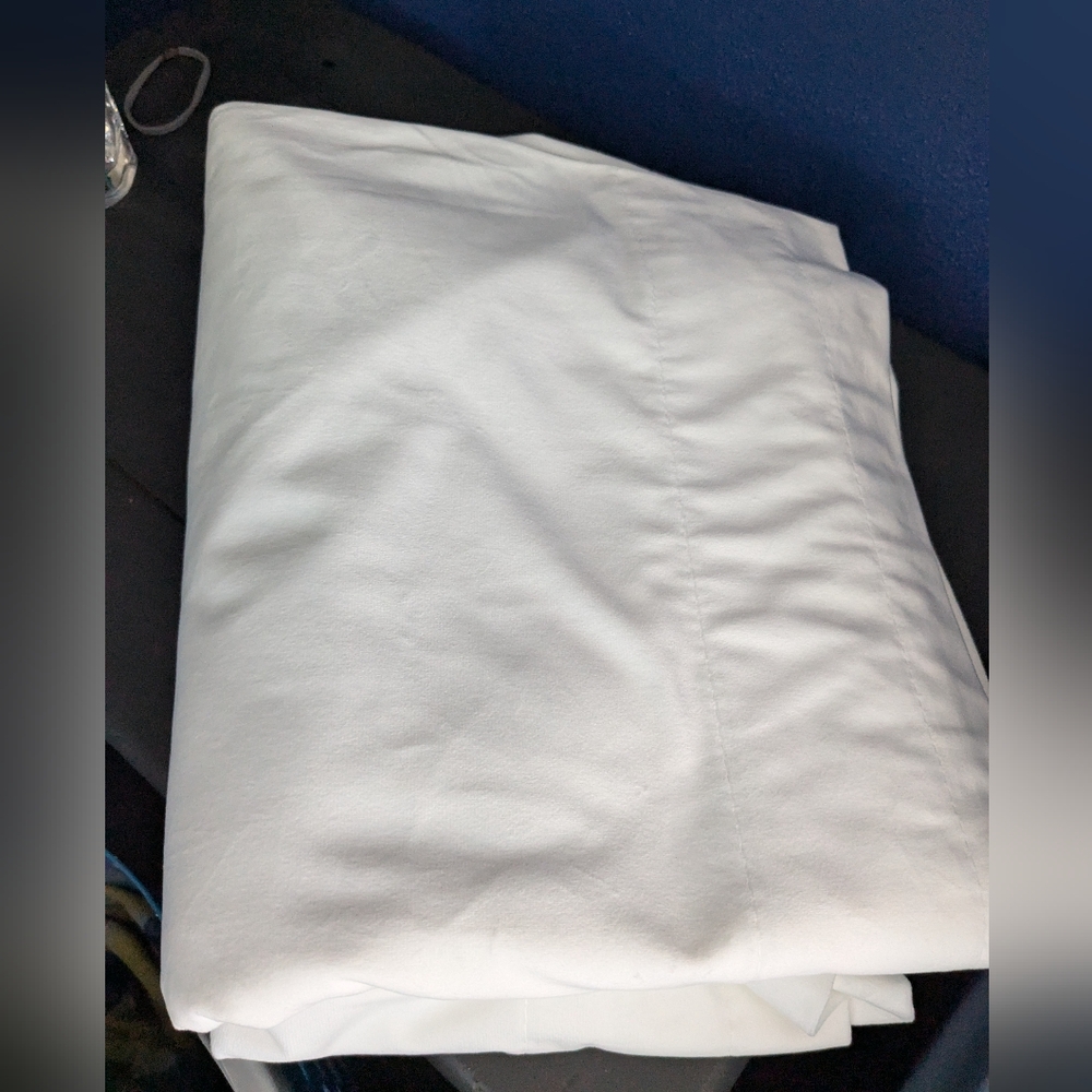 84" Length White Velvet Curtains